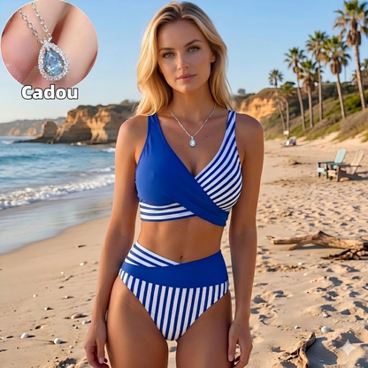👙 Costume de baie color block de la S la 3XL: Costume de baie din două piese elegante și modelatoare 🌊