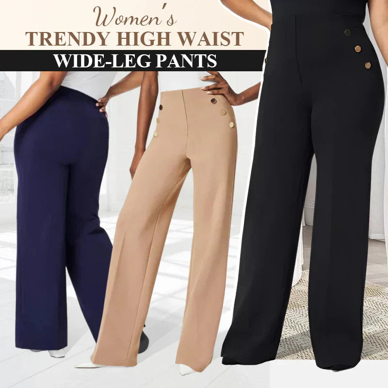 👖Trei lungimi disponibile🔥Pantaloni largi cu nasturi, cu talie elastică și efect de modelare a abdomenului-1