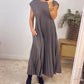 ✨💕【M-3XL】Rochie plisată pentru femei în culoare solidă👗-4