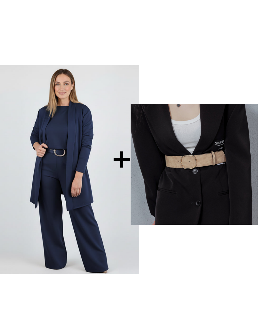 ⏳Ofertă specială limitată⏰Set elegant din 3 piese, incluzând cardigan lung, top și pantaloni💞-12