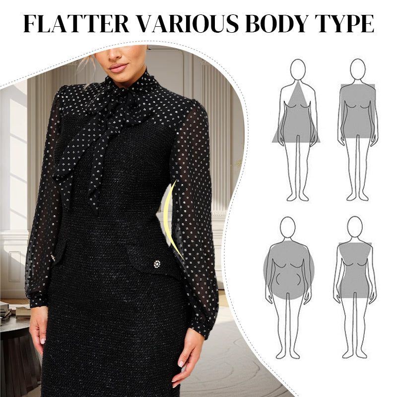 🌸Rochie pentru femei cu fundă la gât👗-3