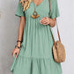 😍【S-3XL】👗Rochie lungă casual cu mânecă scurtă-12