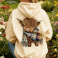 Hanorac drăguț cu glugă și căptușeală din fleece, cu motivul vacă Highland-2