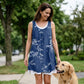 Rochie din denim cu imprimeu, în două piese, pentru femei