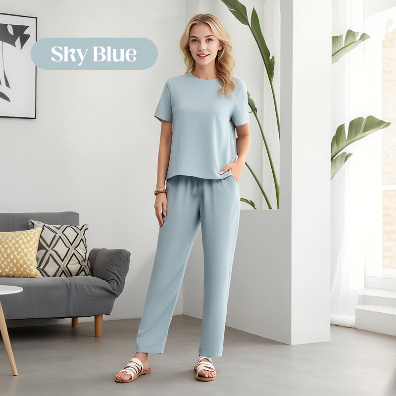 🌸Nou sosit 50% reducere💖 Set de bluză și pantaloni casual pentru femei-11