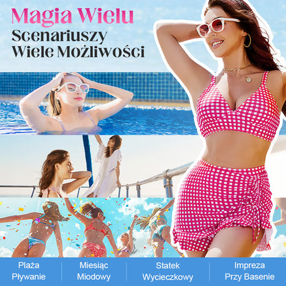👙Set de bikini pentru femei, cu talie înaltă și decolteu în V