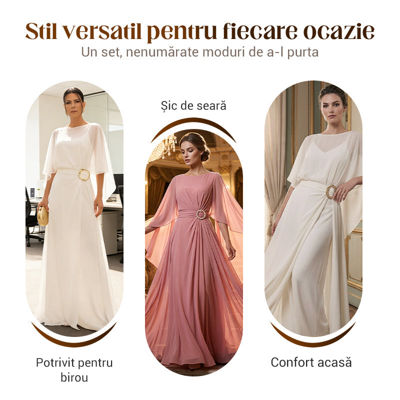 ✨Set elegant pentru femei cu salopetă și kimono transparent⭐-7