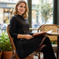💝Reduceri de Anul Nou 50% OFF💝Rochie elegantă cu mâneci lungi și pliuri-10