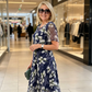 Rochie de seară pentru femei, cu croială în formă de A și imprimeu floral👗