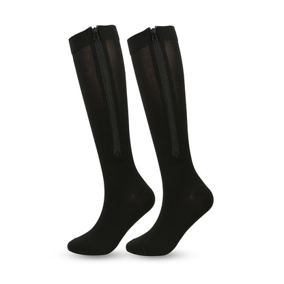 🧦🔥Șosete de compresie până la genunchi, cu fermoar – Șosete respirabile, ideale pentru alergare, călătorii, muncă și perioade îndelungate de stat în picioare