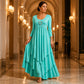Bestseller🏆👗 Rochie midi cu etaje și accent inimă – croială A-line flatantă și material lejer pentru călătorii sau întâlniri