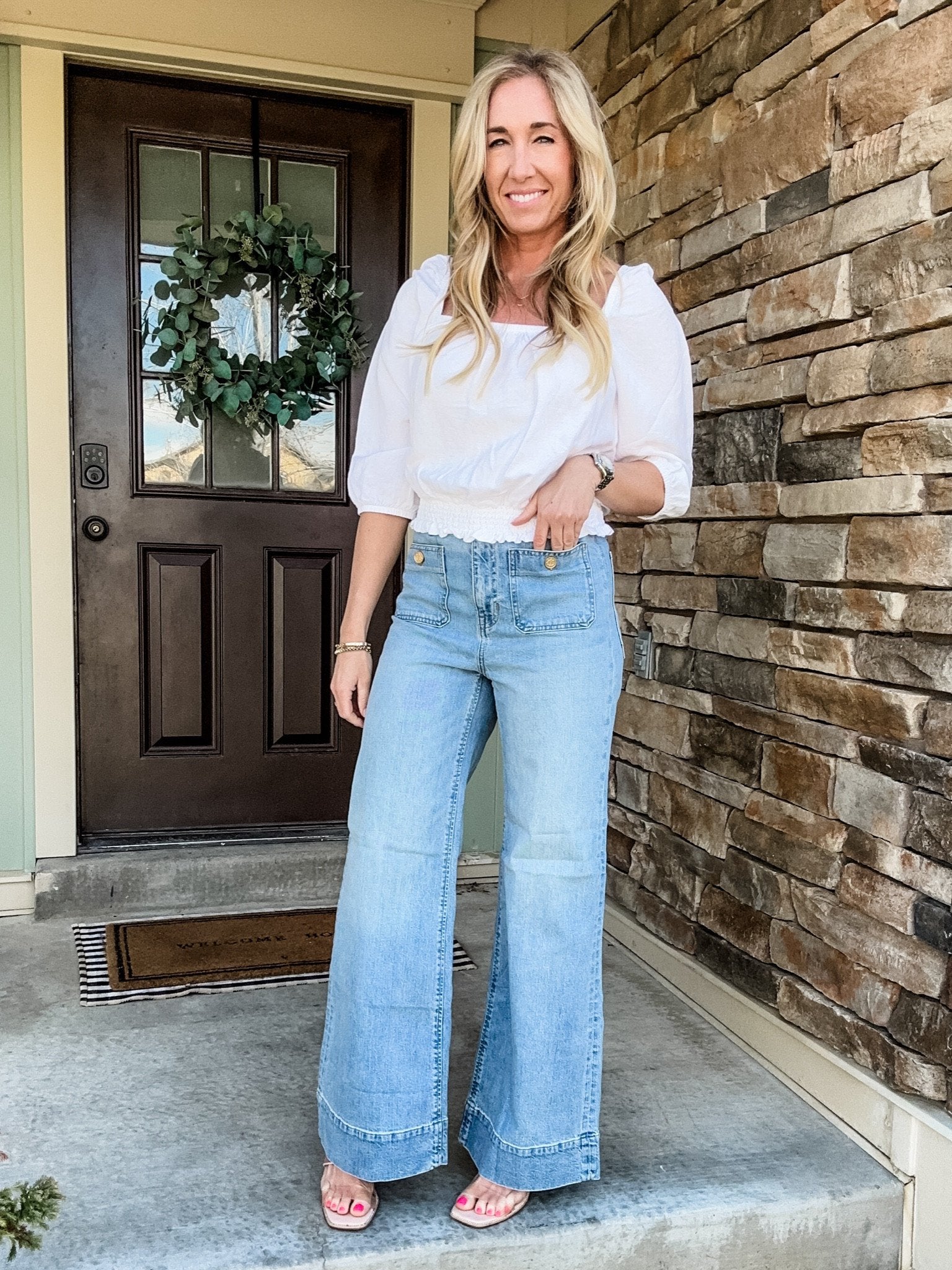 🔥50% REDUCERE⏰👖Pantaloni largi în stil marinar, cu efect de modelare a taliei-4