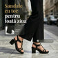 👡 Sandale cu toc gros pentru femei, cu curea în formă de T – spate elastic, platformă căptușită și curea metalică în formă de T – confort de la zi la noapte 💃
