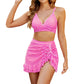 👙Set de bikini pentru femei, cu talie înaltă și decolteu în V