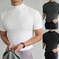 👕 🔝 Tricou slim cu guler ridicat pentru bărbați – Stil mulat, confortabil și modern 🎁
