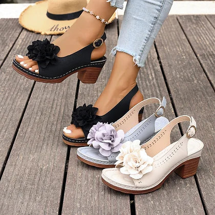 👡Sandale florale cu vârf deschis pentru femei