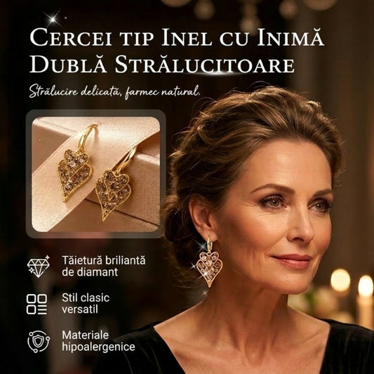 În cadrul campaniei de reduceri🎁Cercei eleganți în formă de inimă strălucitoare💕