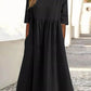 【S-5XL】👗Rochie din bumbac cu decolteu rotund și buzunare-5