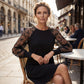 👗Rochie din dantelă cu mâneci lungi și decolteu rotund💖-2