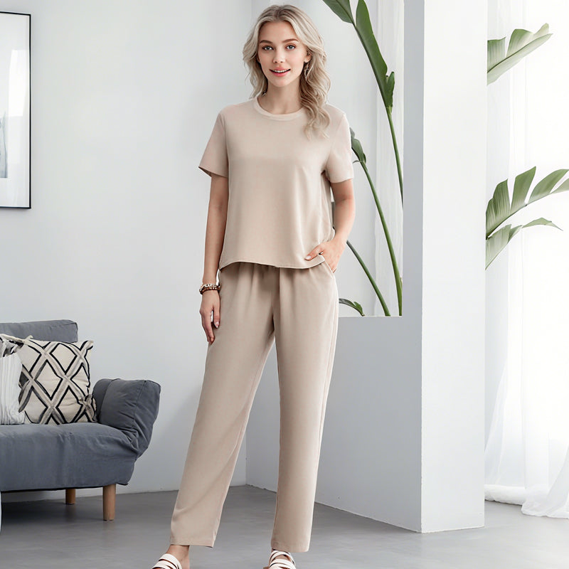🌸Nou sosit 50% reducere💖 Set de bluză și pantaloni casual pentru femei-3