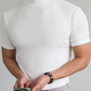 👕 🔝 Tricou slim cu guler ridicat pentru bărbați – Stil mulat, confortabil și modern 🎁-1