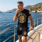 Set tricou și pantaloni scurți pentru bărbați, cu imprimeu Gold Crest