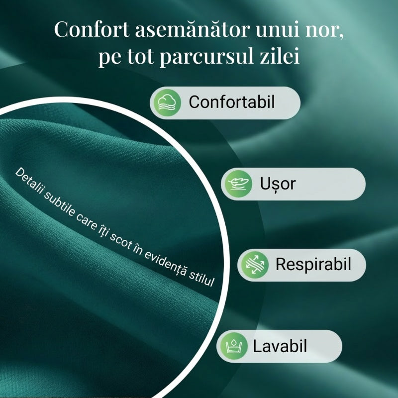 Rochie elegantă din material sintetic, în două piese, cu imprimeu de frunze✨ Eleganță naturală, oricând, oriunde ✨-5