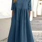 【S-5XL】👗Rochie din bumbac cu decolteu rotund și buzunare-8