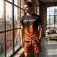 Set pentru bărbați compus dintr-un tricou cu imprimeu și pantaloni scurți