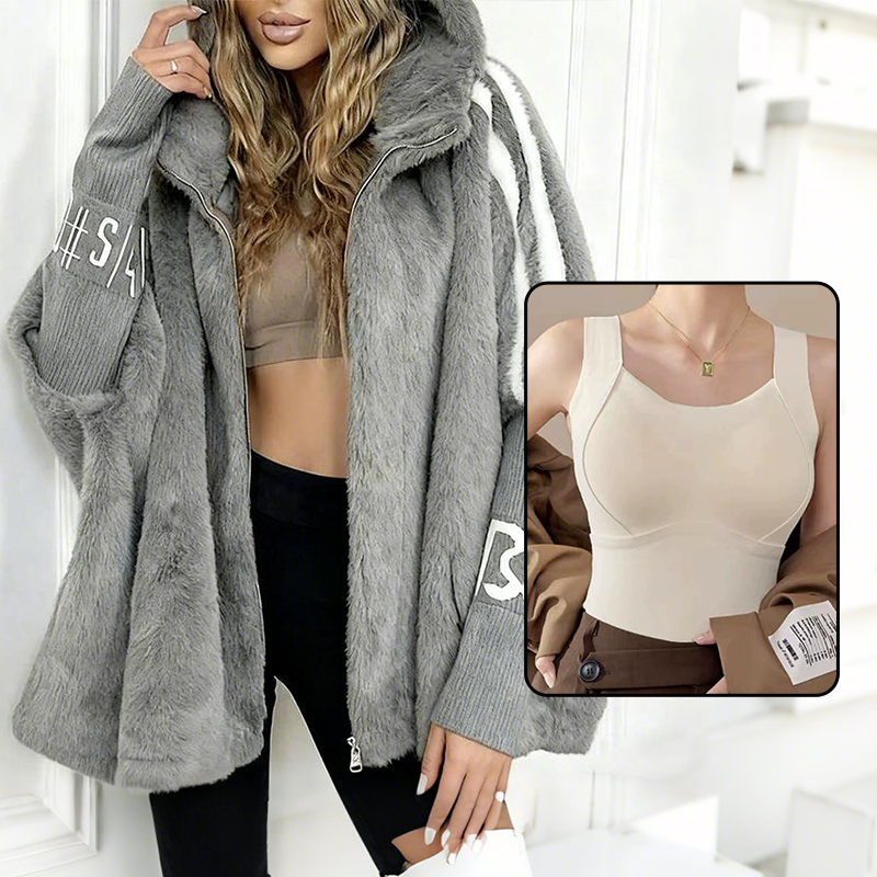 ❄️ Palton cu glugă și fermoar din blană de nurcă pentru femei – stil elegant și confortabil, perfect pentru ieșirile zilnice și ocazionale din timpul iernii-13