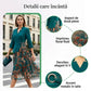 Rochie elegantă din material sintetic, în două piese, cu imprimeu de frunze✨ Eleganță naturală, oricând, oriunde ✨-6