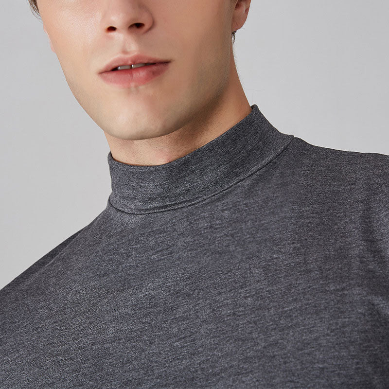 👕 🔝 Tricou slim cu guler ridicat pentru bărbați – Stil mulat, confortabil și modern 🎁-5
