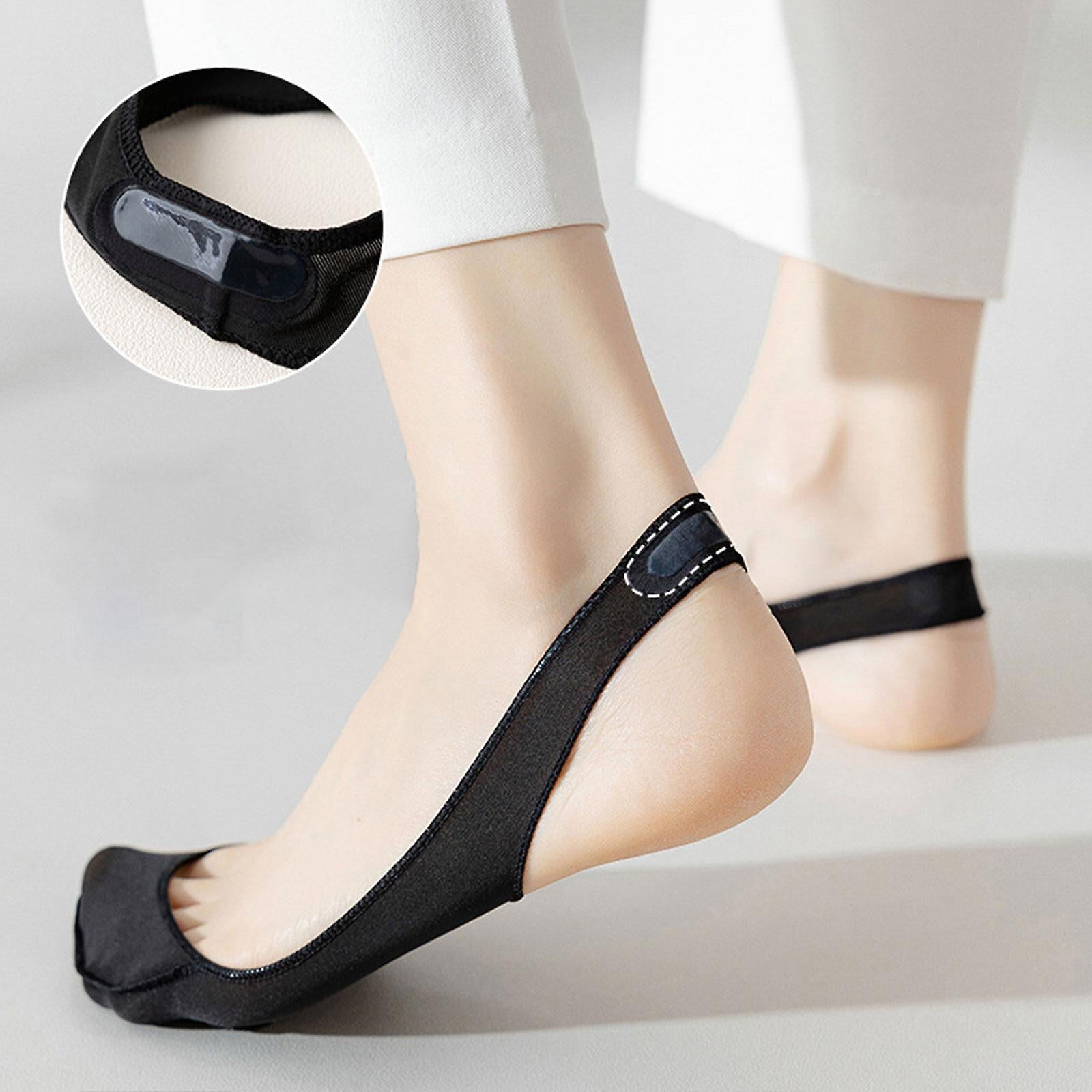 👠Cumpără 1 pereche și primești 4 perechi👠Șosete invizibile antiderapante din silicon-10