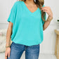 💥 Modele cele mai vândute cu 40% REDUCERE!!👕Tricou de vară cu decolteu în V pentru femei🌟-15