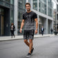 Set pentru bărbați compus dintr-un tricou cu imprimeu și pantaloni scurți
