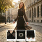Rochie midi elegantă cu buline și guler tip cravată