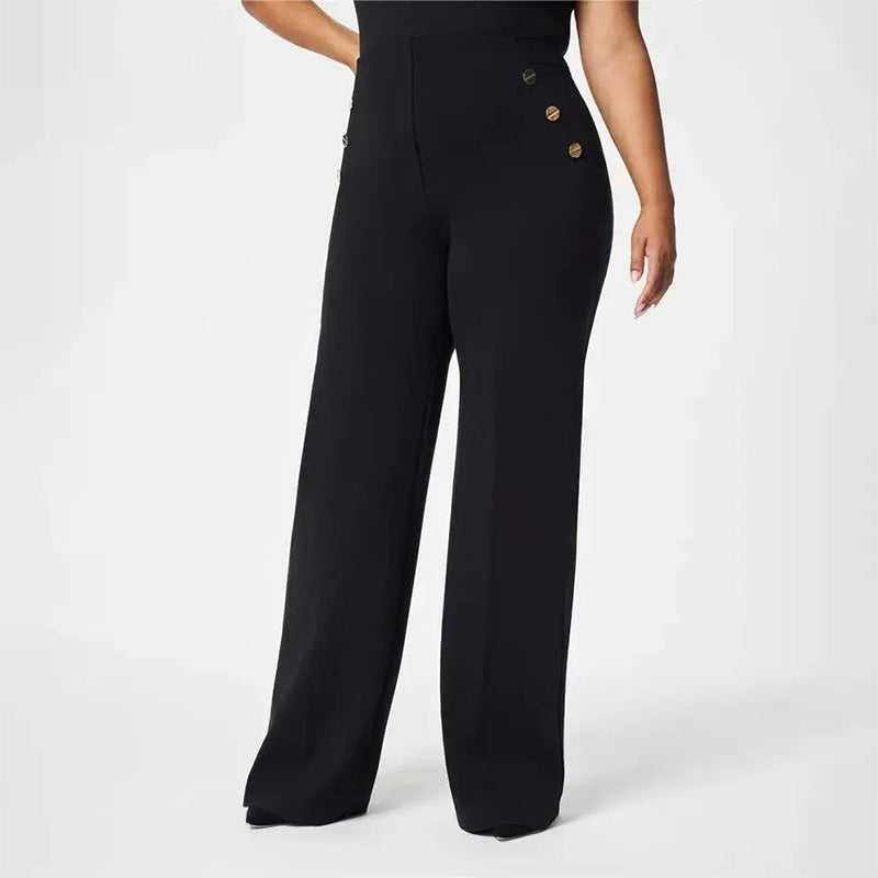 👖Trei lungimi disponibile🔥Pantaloni largi cu nasturi, cu talie elastică și efect de modelare a abdomenului-6