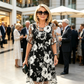 O rochie elegantă pentru femei din șifon, cu imprimeu floral