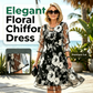 O rochie elegantă pentru femei din șifon, cu imprimeu floral