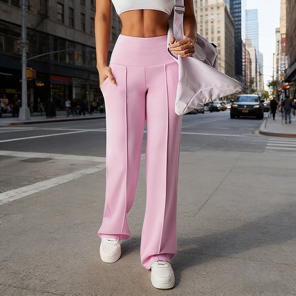 💗ULTIMA ZI DE REDUCERI 50% REDUCERE⚡50.000+ VÂNDUTE💕Pantaloni drepți largi, simpli, pentru femei-1