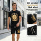 Set tricou și pantaloni scurți pentru bărbați, cu imprimeu Gold Crest