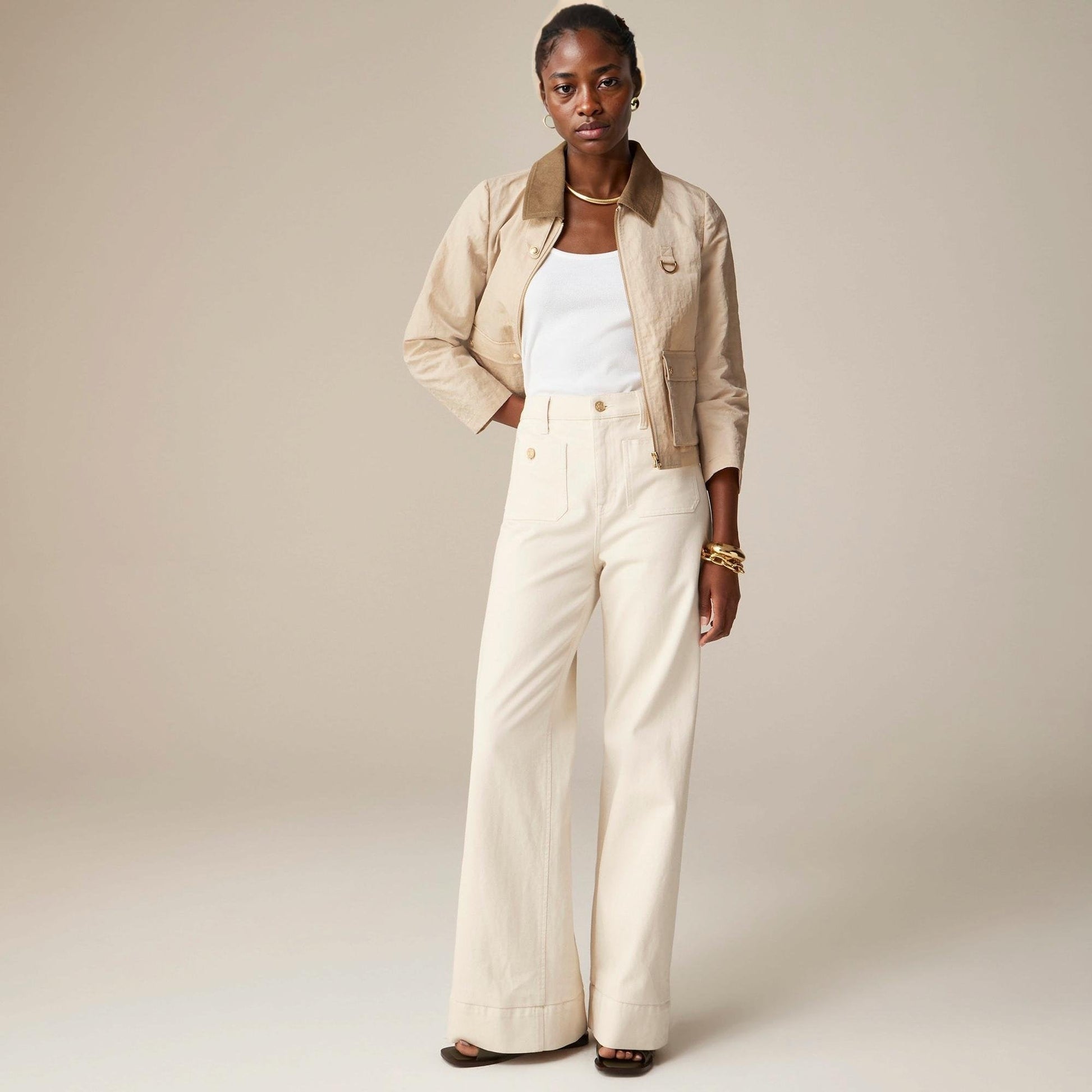 🔥50% REDUCERE⏰👖Pantaloni largi în stil marinar, cu efect de modelare a taliei-5