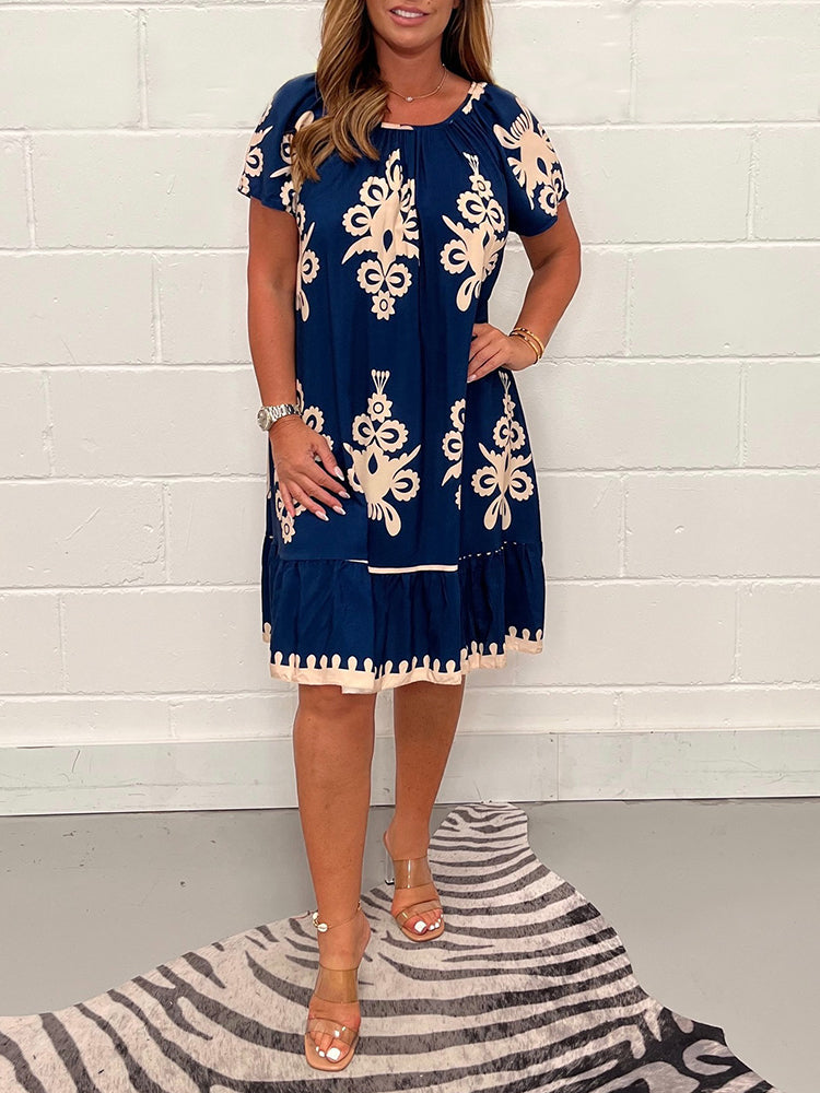 💃Rochie Elegantă cu Imprimeu Floral - Stil și Confort în Fiecare Detaliu-6