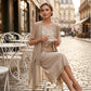 Set de rochie de gală până la genunchi și cardigan pentru femei