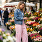 Pantaloni Gingham lejeri pentru femei, croială largă