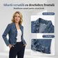 🌸Jachetă din denim pentru femei, cu volane și deschidere în față