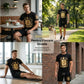 Set tricou și pantaloni scurți pentru bărbați, cu imprimeu Gold Crest