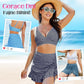 👙Set de bikini pentru femei, cu talie înaltă și decolteu în V