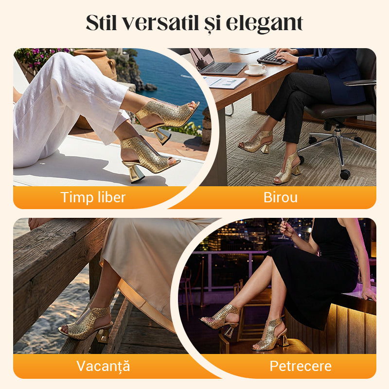 🏖️👠Sandale elegante cu toc pentru femei, cu vârful deschis – Picioare zvelte, mers confortabil 👡-12