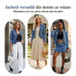 🌸Jachetă din denim pentru femei, cu volane și deschidere în față